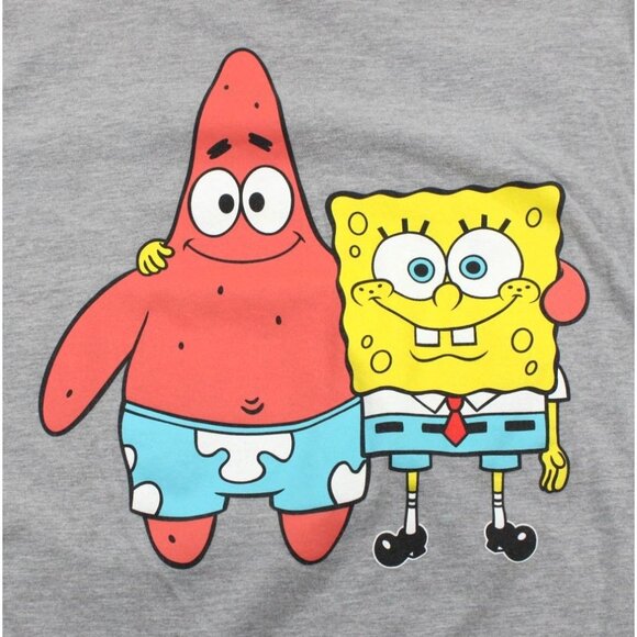 SpongeBob SquarePants Gray T-Shirt Featuring Patrick & SpongeBob Large - Picture 2 of 5